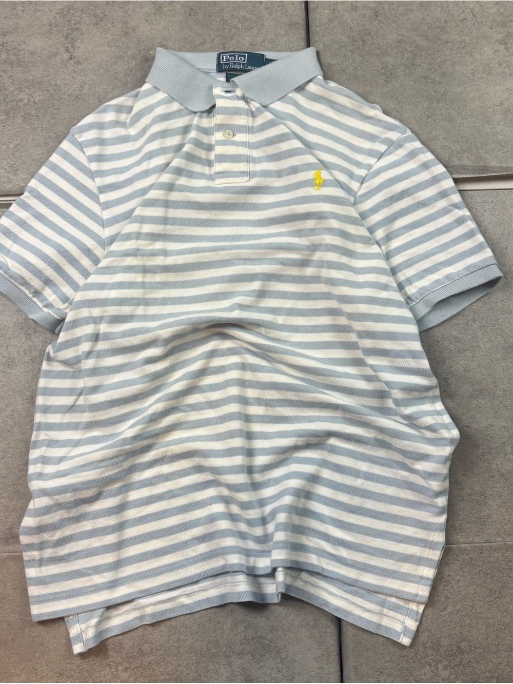 Blue and white striped polo by ralph lauren polo shirt
